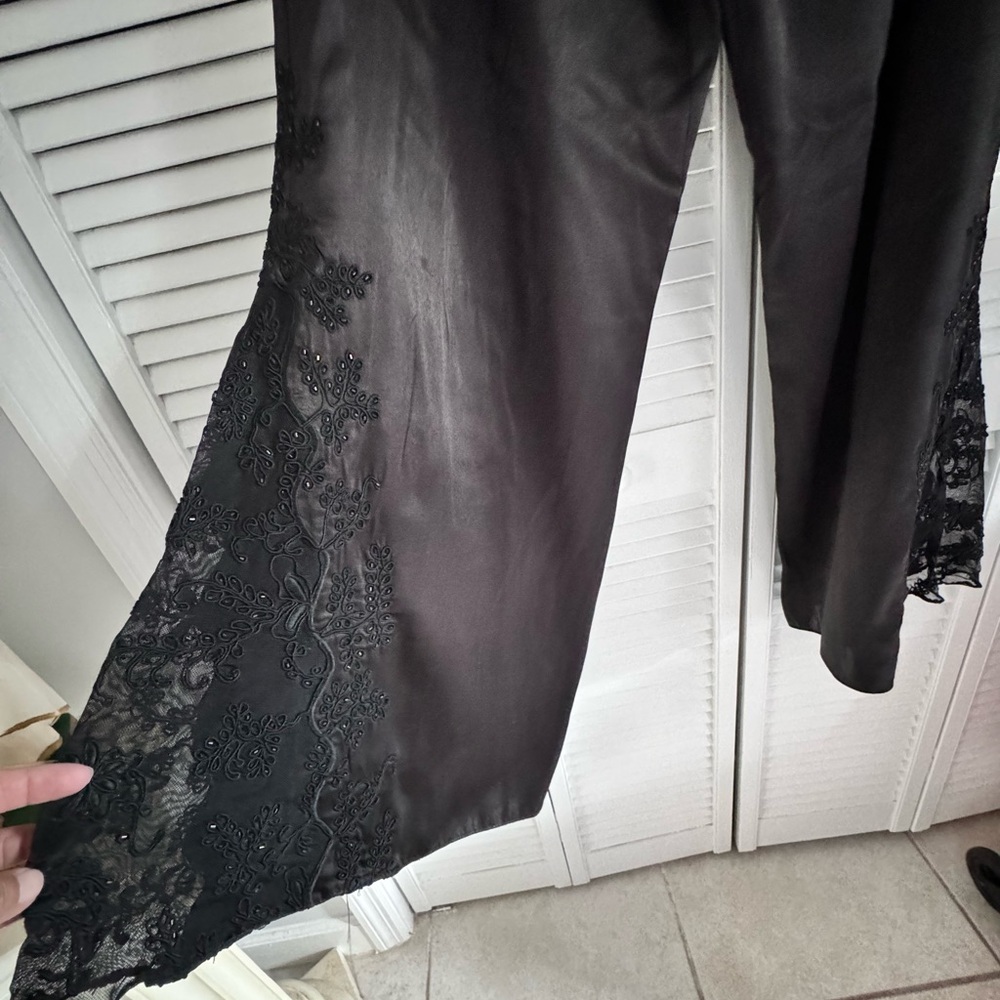 Cach , Set Black Jacket With Pants Size 4 Satin M… - image 2